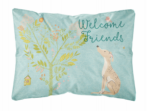 Welcome Friends Dog Art Canvas Fabric Decorative Pillow - 638508897619
