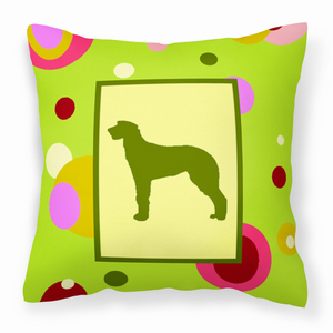 Green Fabric Decorative Pillow with Dog Silhouette - 615872499083