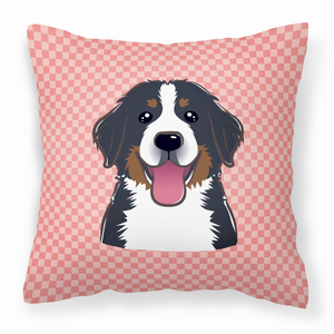 Dog Face Checkerboard Design Fabric Decorative Pillow - 615872897025