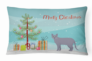 Cat Art/Merry Christmas Canvas Fabric Decorative Pillow - 194030397602