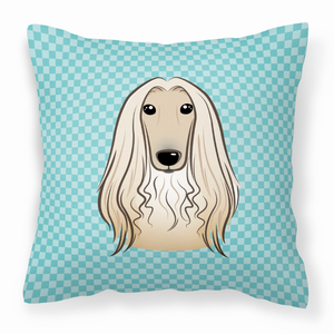 Dog Face Checkerboard Design Fabric Decorative Pillow - 615872896479