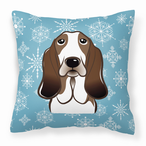 Winter Snowflake Dog Face Design Fabric Decorative Pillow - 638508110879