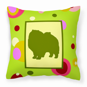 Green Fabric Decorative Pillow with Dog Silhouette - 615872499496