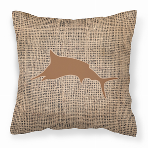 Carolines Treasures, Inc Sealife Burlap Fabric Decorative Pillow, Blue, 18x18  Soft Throw Cushion