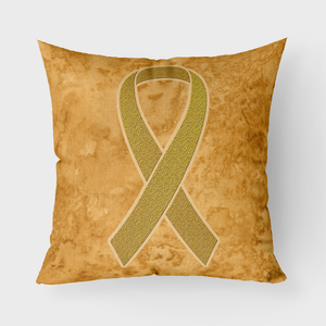 Ribbon Cancer Awareness Fabric Decorative Pillow - 615872855315