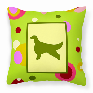Green Fabric Decorative Pillow with Dog Silhouette - 638508358851