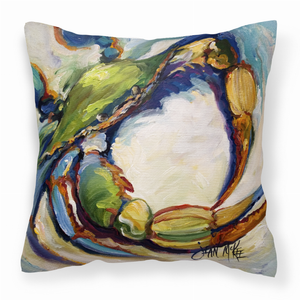 Carolines Treasures Crab Painting Fabric Decorative Pillow, 14x14 Inches, colorful, cheerful