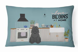 Dog Kitchen Scene Art Canvas Fabric Decorative Pillow - 194030364635