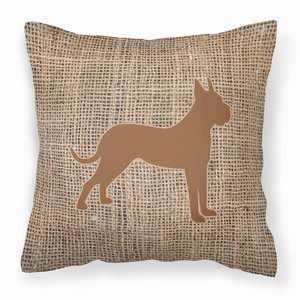 Dog Silhouette Burlap Fabric Decorative Pillow - 615872541027