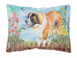Spring Dog Art Canvas Fabric Decorative Pillow - 652259182879