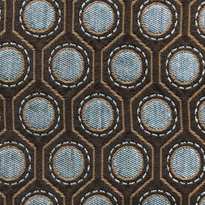 Plutus Clubhouse Orbit Brown, Beige and Blue Luxury Throw Pillow - 641753676335