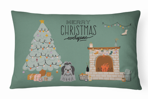 Christmas Everyone Dog Art Canvas Fabric Decorative Pillow - 194030363379