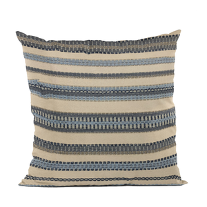 Plutus Blue, Beige Lanes Stripe Luxury Throw Pillow - 017247669303