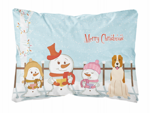 Merry Christmas Carolers Dog Art Canvas Fabric Decorative Pillow - 638508467805
