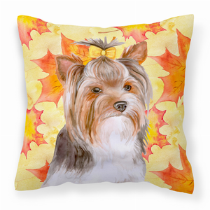 Dog With Fall Design Fabric Decorative Pillow - 652259224609