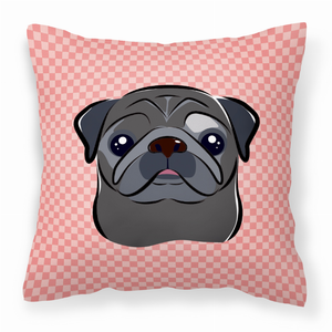 Dog Face Checkerboard Design Fabric Decorative Pillow - 615872897285