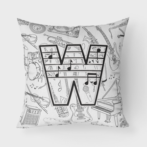 Letter Musical Note Letters Fabric Decorative Pillow - 615872981120