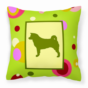 Green Fabric Decorative Pillow with Dog Silhouette - 638508358738
