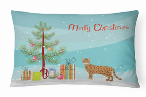 Cat Art/Merry Christmas Canvas Fabric Decorative Pillow - 194030397107