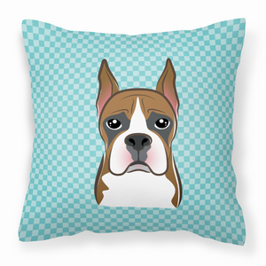 Dog Face Checkerboard Design Fabric Decorative Pillow - 615872896264