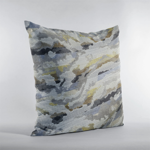 Plutus Velvet Crest Black, Gray, Citrine Handmade Luxury Pillow - 017247675670