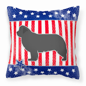 USA Patriotic With Dog Fabric Decorative Pillow - 638508514479