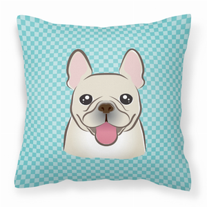 Carolines Treasures Dog Face Checkerboard Design Fabric Decorative Pillow, 14x14 Inches, cozy, cheerful