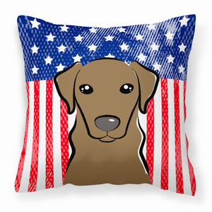 American Flag and Dog Fabric Decorative Pillow - 638508245304