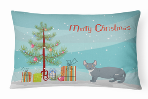 Cat Art/Merry Christmas Canvas Fabric Decorative Pillow - 194030397350