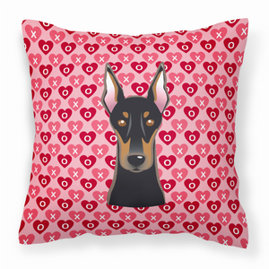 Dog With XOXO Hearts Fabric Decorative Pillow - 638508676979