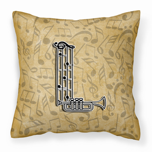 Monogram Letter Musical Instrument Alphabet Fabric Decorative Pillow - 615872976348