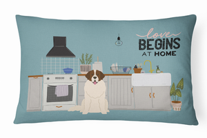 Dog Kitchen Scene Art Canvas Fabric Decorative Pillow - 194030364161