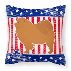 USA Patriotic With Dog Fabric Decorative Pillow - 638508514349