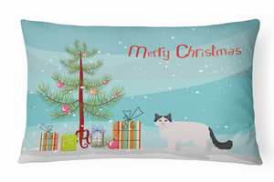 Cat Art/Merry Christmas Canvas Fabric Decorative Pillow - 194030398142