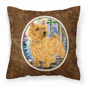 Carolines Treasures Portrait Artwork with Dog Brown Fabric Decorative Pillow, Brown, soft cheerful