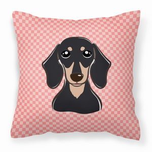 Dog Face Checkerboard Design Fabric Decorative Pillow - 615872896806