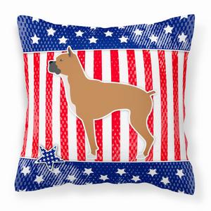 USA Patriotic With Dog Fabric Decorative Pillow - 638508514363