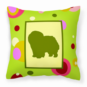 Green Fabric Decorative Pillow with Dog Silhouette - 615872499403