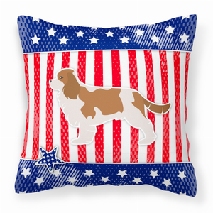 USA Patriotic With Dog Fabric Decorative Pillow - 638508514325