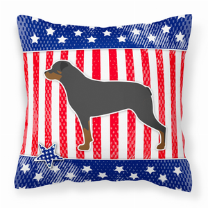 USA Patriotic With Dog Fabric Decorative Pillow - 638508514493