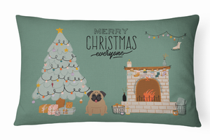 Christmas Everyone Dog Art Canvas Fabric Decorative Pillow - 194030362532