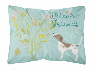 Welcome Friends Dog Art Canvas Fabric Decorative Pillow - 638508897633