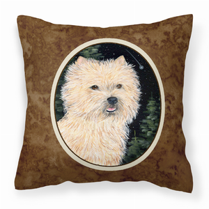 Starry Night Design with Dog Picture Fabric Decorative Pillow - 615872505166