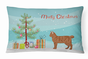 Cat Art/Merry Christmas Canvas Fabric Decorative Pillow - 194030396759