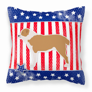 USA Patriotic With Dog Fabric Decorative Pillow - 638508514110
