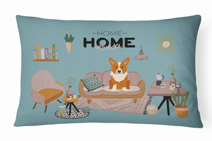 Sweet Home Dog Art Canvas Fabric Decorative Pillow - 194030366301