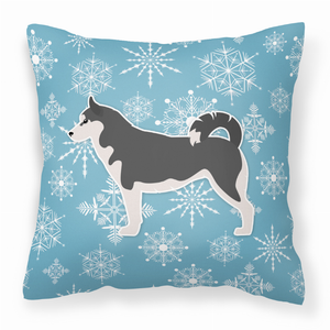 Winter Snowflake Dog Profile Art Fabric Decorative Pillow - 638508510631