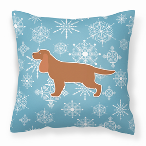 Winter Snowflake Dog Profile Art Fabric Decorative Pillow - 638508509956