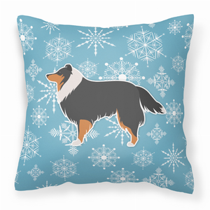 Winter Snowflake Dog Profile Art Fabric Decorative Pillow - 638508510136