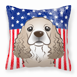 Carolines Treasures, Inc USA Design with Dog Fabric Pillow, 14x14 Inches, Lightweight Polyester